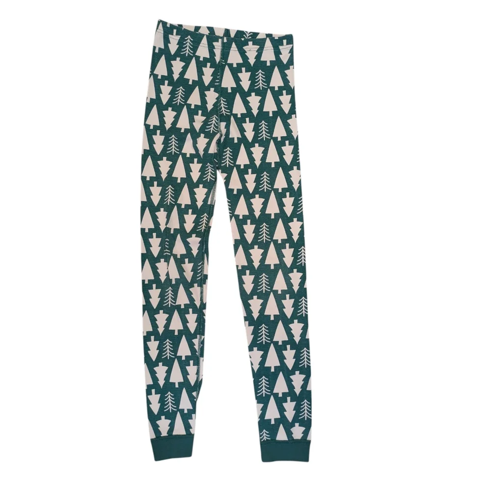 Hanna Andersson Christmas Tree Green Holiday Boys Pajama Set Size 12/120 CM